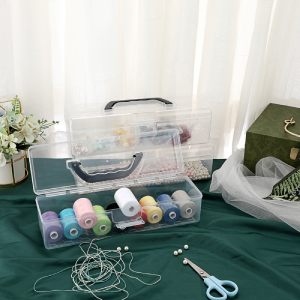 Long Plastic Pencil Box Portable Clear Home Utility Boxes With Handle Stationery Storage Organizer Painting Tool 5