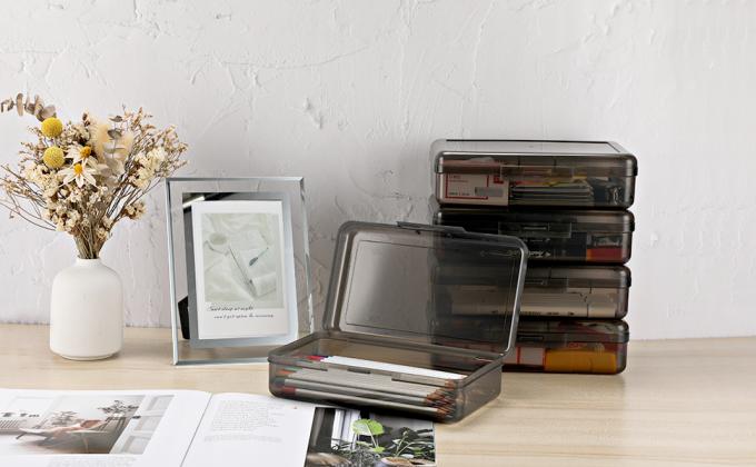 Multipurpose Utility Storage Box- Large Capacity Clear Plastic Storage Box For Pencils Stackable Pencil Box 0