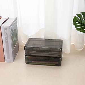 Multipurpose Utility Storage Box- Large Capacity Clear Plastic Storage Box For Pencils Stackable Pencil Box 1