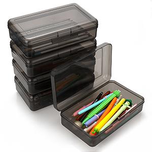 Multipurpose Utility Storage Box- Large Capacity Clear Plastic Storage Box For Pencils Stackable Pencil Box 2