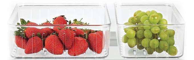 Fridge Storage Organizer Box Containers Hinged Lid For Shelves Cabinets, Holds Food, Snacks, Seasoning, Condiments 5