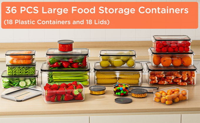 Food Storage Containers With Lids Airtight Freezer Containers Leakproof Plastic Meal Prep Containers 0