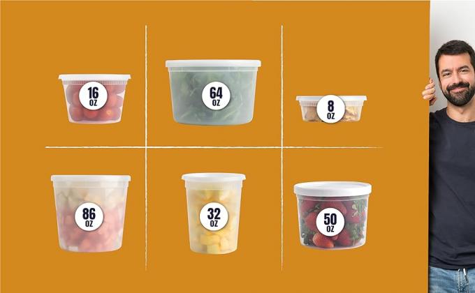 Storage Containers With Airtight Leak Proof Lids - Washable And Reusable - Recyclable BPA-Free - Microwave, Fridge 0