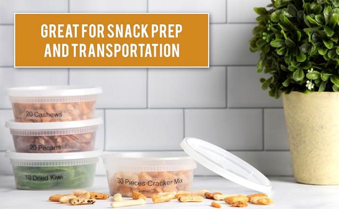 Storage Containers With Airtight Leak Proof Lids - Washable And Reusable - Recyclable BPA-Free - Microwave, Fridge 2