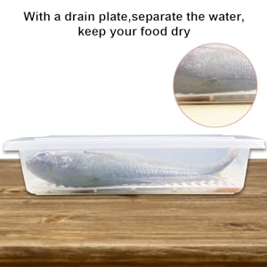 Food Storage Container, Plastic Food Containers With Removable Drain Plate Lid, Stackable Portable Freezer Storage 1