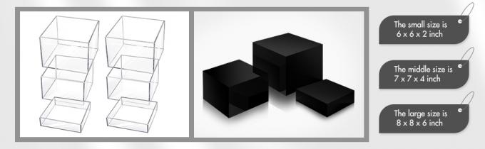 Acrylic Display Risers Acrylic Boxes Acrylic Display Nesting Cubes 5 Sided With Hollow Bottoms Display Stand Shelf 1