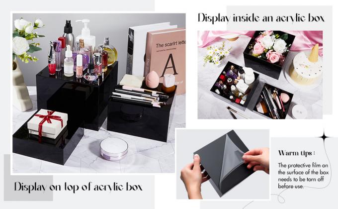 Acrylic Display Risers Acrylic Boxes Acrylic Display Nesting Cubes 5 Sided With Hollow Bottoms Display Stand Shelf 3