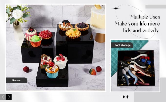 Acrylic Display Risers Acrylic Boxes Acrylic Display Nesting Cubes 5 Sided With Hollow Bottoms Display Stand Shelf 5