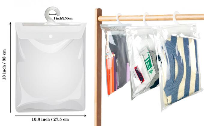 Hanging Storage Bags With Hanger,13" X11" Large Hook Hang-Up Bags, Book Pouch School Supply Kit Classroom 1