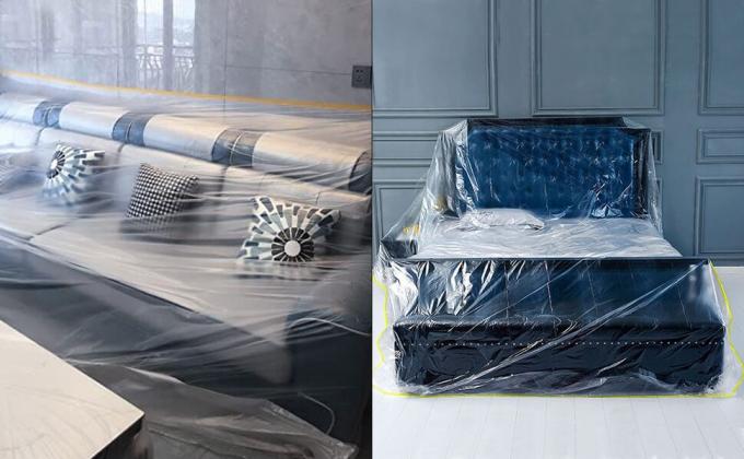 146"/12ft Plastic Sofa Couch Cover,Furniture Covers,Waterproof Couch Covers, Couch Covers For Sectional Sofa 8