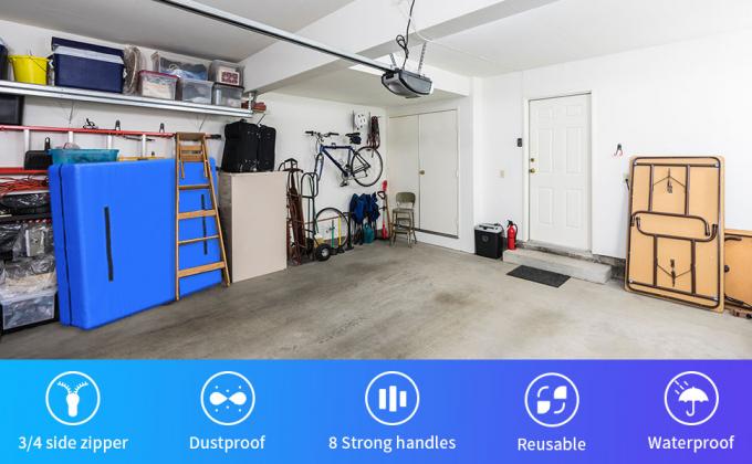 Mattress Bags For Moving And Storage, Mattress Bag With Handles, Reusable Tarp Bed Mattress Cover With Zipper 0