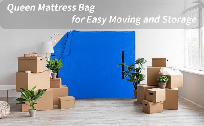 Mattress Bags For Moving And Storage, Mattress Bag With Handles, Reusable Tarp Bed Mattress Cover With Zipper 4
