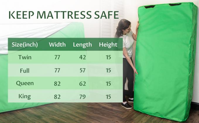 Waterproof Mattress Bag For Moving King Size Reusable,Mattress Storage Bag With Handles Zippered Heavy Duty Green 7