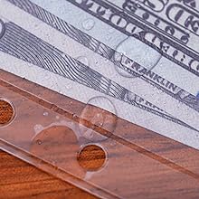 Cash Budget Envelopes For Budgeting Slider Zipper Binder Pouch Loose Leaf Bags Insert Pages Waterproof Document 4