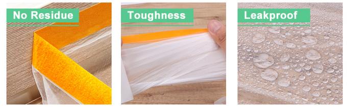 Tape And Drape, Pre-Taped Masking Film For Auto Painting Covering, 65.6 Ft/Pack Plastic Pre-Adhesived Dust Paint 1