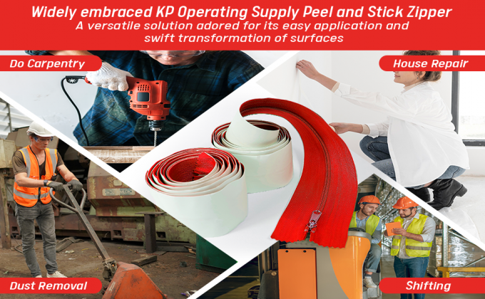 Peel And Stick Zipper - Heavy Duty - Dust Barriers, Construction, Containment Supply 7ft X 3in (2 Pack) 9