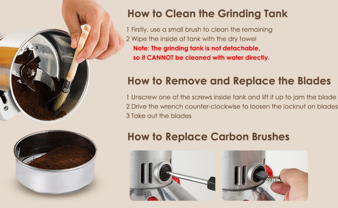 Powder Grinder 300g Electric Grain Mill Grinder Safety Upgraded Spice Grinder Pulverizer Stainless Steel Machine 5