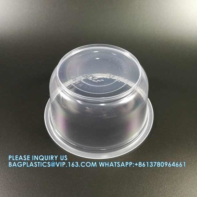 Plastic Container For Rice Disposable 920ml Round Microwavable Plastic Disposable Soup Rice Bowls Restaurant ...