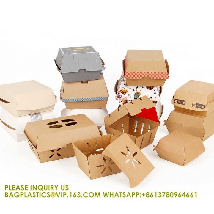 Takeaway Food Box Container For Burger Eco Friendly Custom Burger Box ...