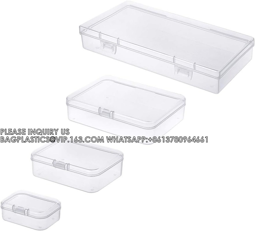 Mixed Sizes Rectangular Empty Mini Clear Plastic Organizer Storage Box ...