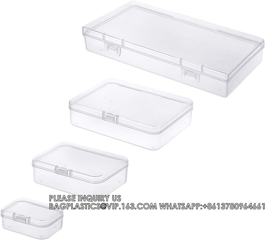 Mixed Sizes Rectangular Empty Mini Clear Plastic Organizer Storage Box ...