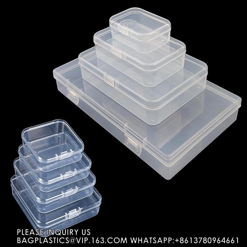Mixed Sizes Rectangular Empty Mini Clear Plastic Organizer Storage Box ...