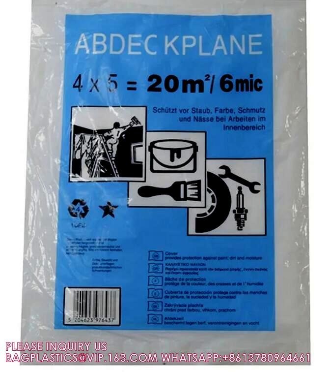 HDPE/LDPE Plastic Cover Sheets For Painting Custom Made Drop Sheet dust ...