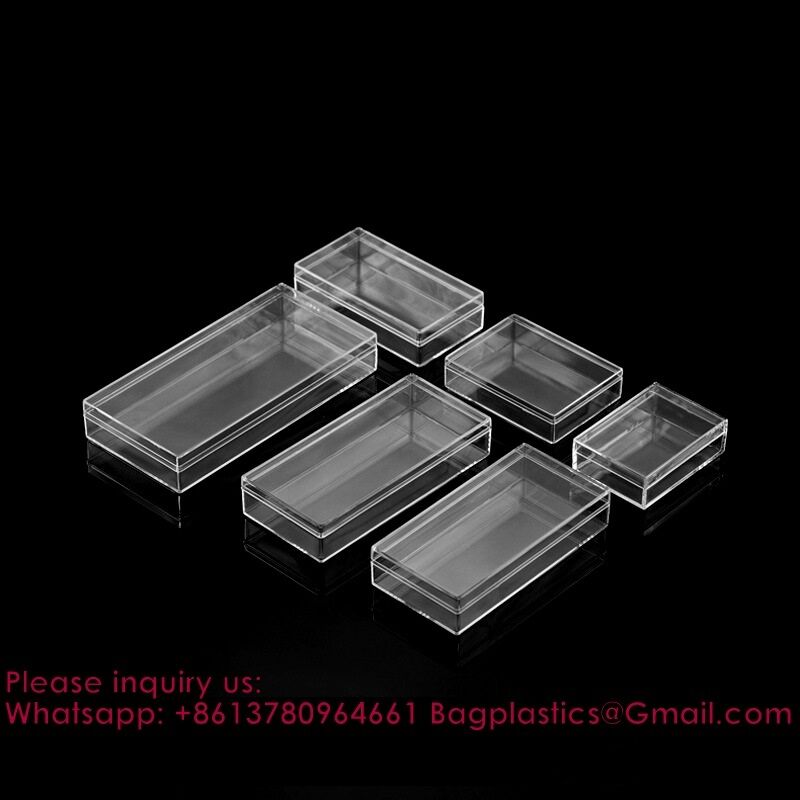 Acrylic Box Plastic Square Cube Clear PS Plastic Hinged Container ...